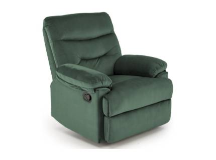 Fotoliu DRAGER cu recliner manual, catifea green 77x90-160xH105cm 