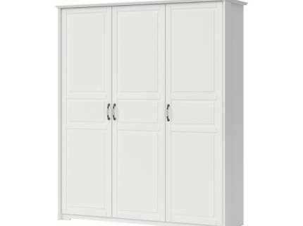 Dulap cu 3 usi cu balamale EVERGREEN 191x224x58cm ivory/ pin polar