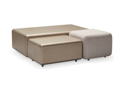 Masuta cu taburet AQUA din MDF si PAL cappuccino - modul mare 120x70xH53cm / modul mic 70x50cm / taburet 53x53cm 