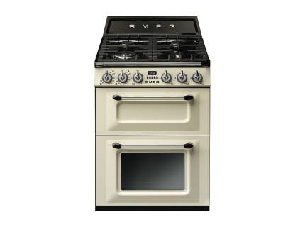 Aragaz mixt Smeg Victoria TR62P, crem, 60 cm latime, retro