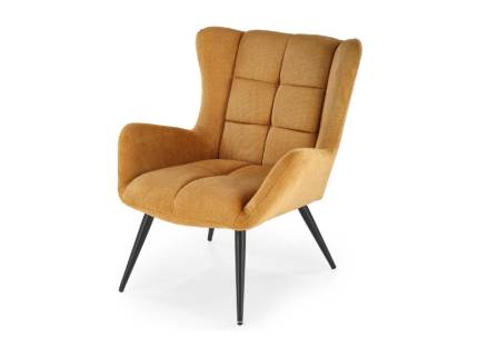 Fotoliu BYRON material textil curry, picioare negre 72x85xH92cm 