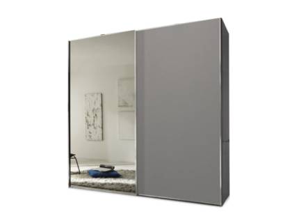 Dulap cu 2 usi glisante 225x200x68cm antracit mat/ gri mat - oglinda, maner crom model 2 SINFONIE PLUS  