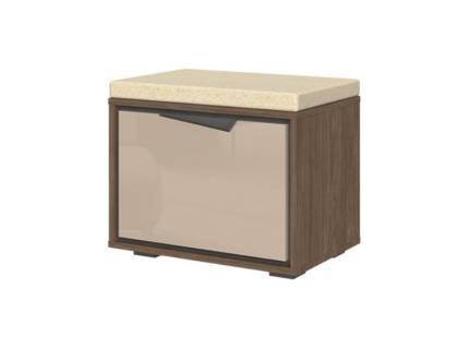 Banca cu 1 usa LEFT 61x51x41cm Lincoln Walnut/ Mokka HG lucios