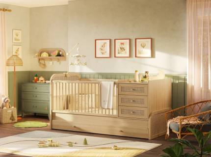 Patut transformabil cu pat suplimentar (80x180cm) LOOF BABY  NEW