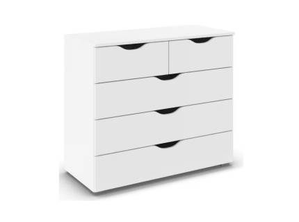Comoda VALEO cu 5 sertare pentru depozitare, alb alpin 80x42x81cm 