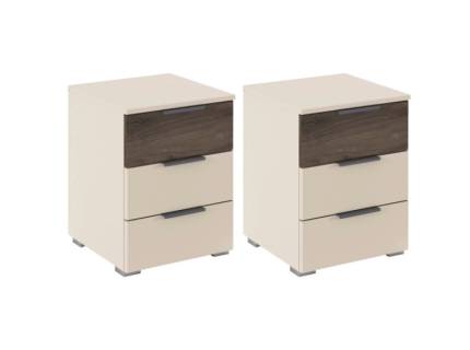 Set 2 noptiere SAJO champagne/ stejar Atlantic dark 40x52x40cm 