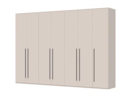 Dulap cu 7 usi cu balamale OPERA 317x224x56cm casmir, manere maro