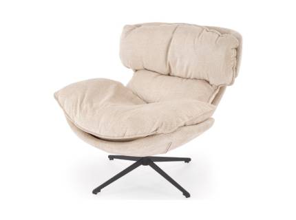 Fotoliu rotativ ROGER confortabil, material texil beige 90x100xH90cm 