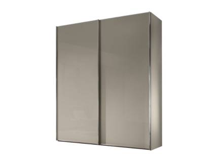 Dulap cu 2 usi glisante 150x200x68cm sand/ sticla sand, maner crom model 3 SINFONIE PLUS