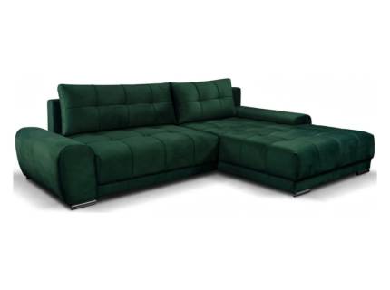 Coltar extensibil WAVE cu lada pentru depozitare 284x189cm, verde smarald