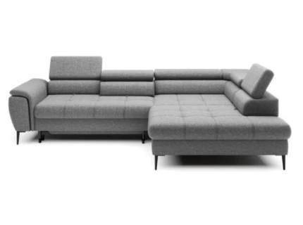 Coltar extensibil DENVER L cu lada pentru depozitare, tetiere reglabile, spatar reglabil, personalizabil 288x218cm