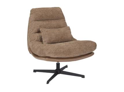 Fotoliu FELICIA RAVEN rotativ, confortabil, cu perna, material textil + ecopiele 73x77xH86cm