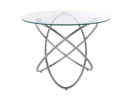Masa ORBIT CHROM din sticla transparenta, metal crom 100xH75cm