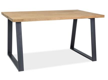 Masa RONALDO din furnir stejar, metal negru 180x90xH78cm