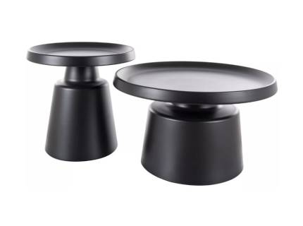 Set 2 masute RODOS BLACK din metal negru 50xH48cm / 70xH39cm