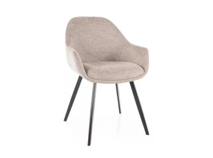 Scaun tapitat VINTO BREGO material textil beige 57x60xH85cm, picioare negre