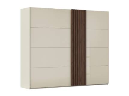 Dulap cu usi glisante TEGIO 262x223x69cm champagne mat/ sticla champagne - Walnut