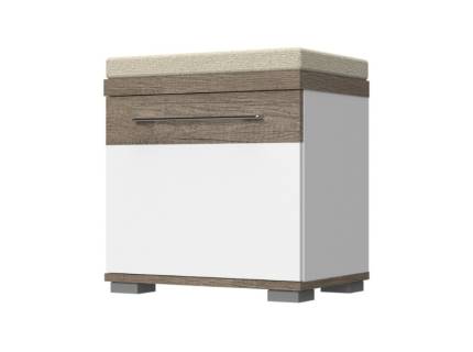 Banca cu 1 usa AZUR 50x47x35cm alb mat/ stejar Nebraska