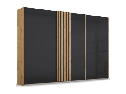 Dulap cu usi glisante MOSBACH 271x210x62cm stejar Artisan/ sticla basalt