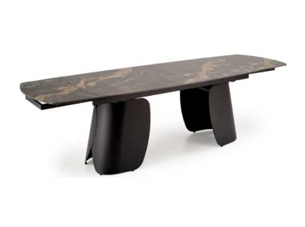 Masa extensibila FORUM din marmura neagra, metal negru 180-260x90xH76cm