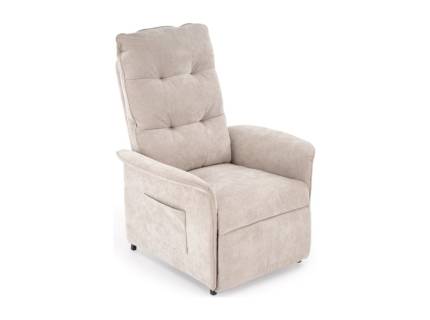 Fotoliu NAXOS cu recliner electric, material textil beige 85x85-160xH68-104cm