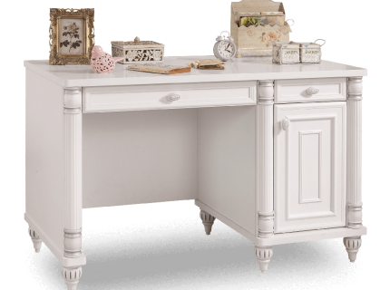 Birou cu 1 usa si 2 sertare ROMANTIC 117x61xH75cm alb