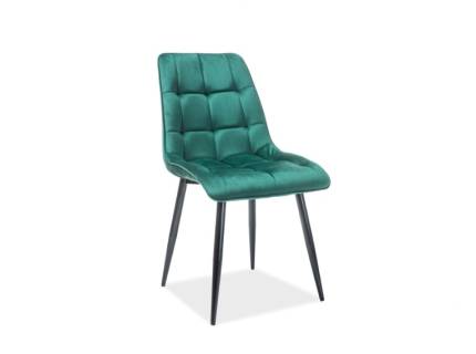 Scaun tapitat CHIC VELVET catifea green 50x58xH88cm, picioare negre