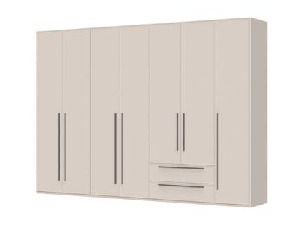 Dulap cu 7 usi si 2 sertare OPERA 317x224x56cm casmir, manere maro