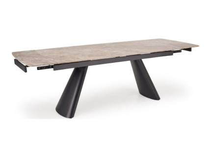 Masa extensibila VINCE din otel sinterizat cu efect de marmura maro, otel vopsit negru 180-238x85xH75cm