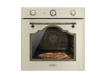 Cuptor incorporabil electric Smeg Cortina SFP750POPZ, 60 cm, crem, pirolitic, retro, pizza