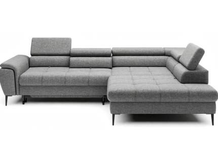 Coltar extensibil DENVER L cu lada pentru depozitare, tetiere reglabile, spatar reglabil, personalizabil 288x218cm