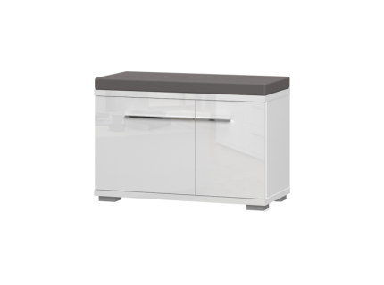 Banca cu 2 usi PIANO WHITE 76x53x36cm alb lucios