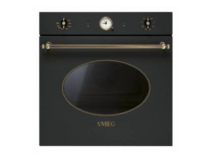 Cuptor incorporabil electric Smeg Colonial SFP805AO, antracit, retro, pirolitic