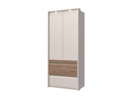 Dulap cu 2 usi cu balamale si 2 serare INVICTUS 97x226x60cm casmir/ stejar tabac, rama passepartout cu LED