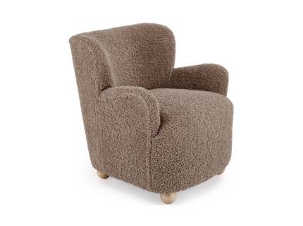 Fotoliu CLAUDIO material plusat cappuccino 80x80H82cm