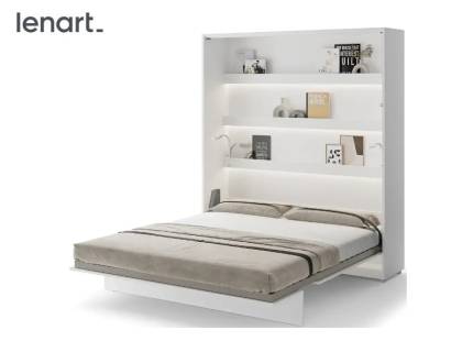 LENART BED CONCEPT BC-13P pat (180x200cm) rabatabil pe perete 191x46-228x218cm alb lucios 