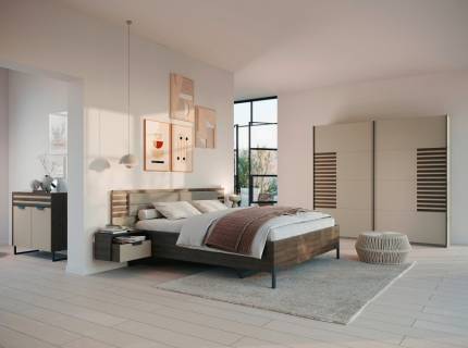 Dormitor Mini BAREA champagne/ stejar