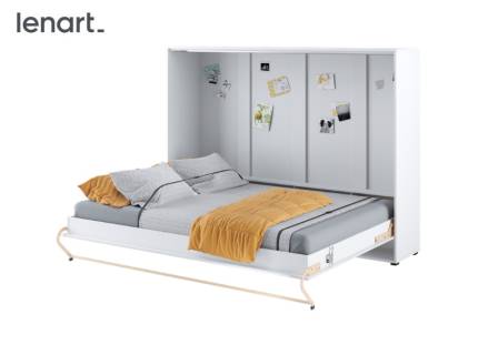 LENART PRO CONCEPT CP-04 pat (140x200cm) rabatabil pe perete orizontal 215x46-131x159cm alb alpin/ alb lucios