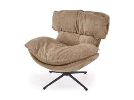 Fotoliu rotativ ROGER confortabil, material texil brown 90x100xH90cm