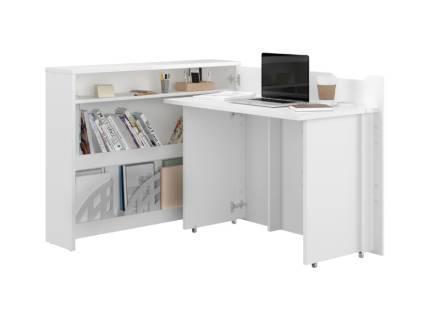 Birou pliabil WORK CONCEPT pe colt dreapta transformabil, alb 115x93x27cm  