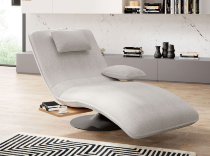 Fotoliu tip sezlong EVO rotativ, cu tetiera, suport tip masuta, personalizabil 78x163xH86cm