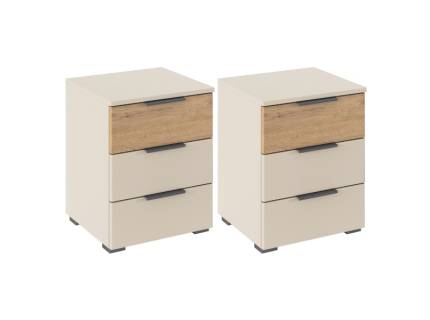 Set 2 noptiere SAJO champagne/ stejar Artisan 40x52x40cm  