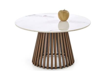 Masuta CARINA din MDF sinterizat cu efect de marmura alba, metal nuc 80xH46cm