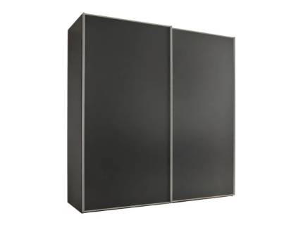 Dulap cu 2 usi glisante 150x200x68cm antracit mat, maner aluminiu model 1 SINFONIE PLUS 