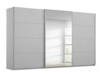 Dulap cu usi glisante KULMBACH 361x210x62cm silk grey/ silk grey - oglinda configurabil