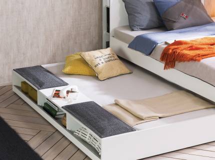 Pat suplimentar cu raft (90x190cm) WHITE