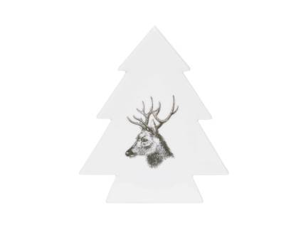 Brad din ceramica cu ren printat 10.1x2.5x11.8cm