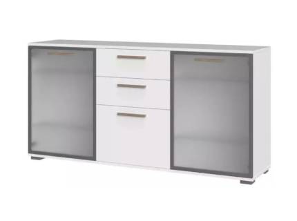 Comoda cu 3 usi, 2 usi din sticla si 2 sertare D6 ALL ROOM CONCEPT 167x83x40cm configurabila