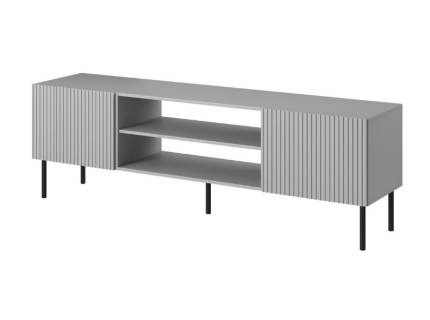 Comoda TV cu 2 usi si spatiu liber ASENSIO 180x57x42cm gri