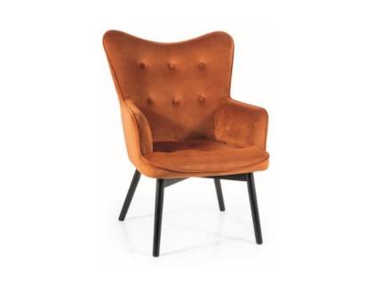 Fotoliu CARMEN VELVET catifea, picioare negre 72x52xH99cm